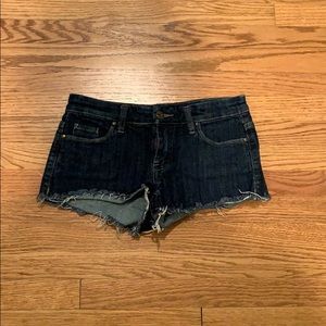 Blank studded jean shorts